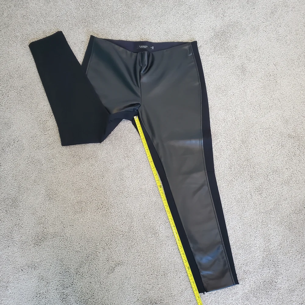 Lauren Ralph Lauren Women's Faux Leather Leggings, Black (Size 16) - Picture 7 of 9